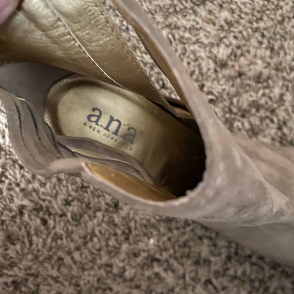 a.n.a Taupe Heeled Boots with Cutout Design - Picture 4 of 7